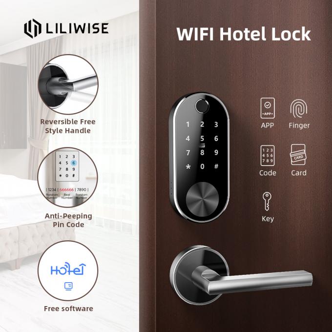 قفل درب هتل اسپلیت آلیاژ آلومینیوم رمز عبور اثر انگشت هوشمند دیجیتال 2